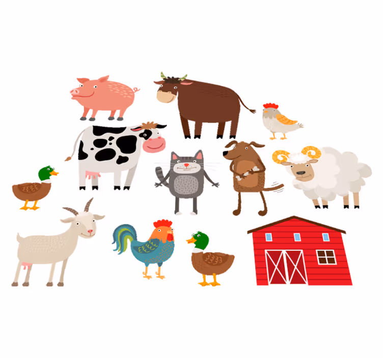Vinyltæpper med dyr boerderij sæt - TenStickers