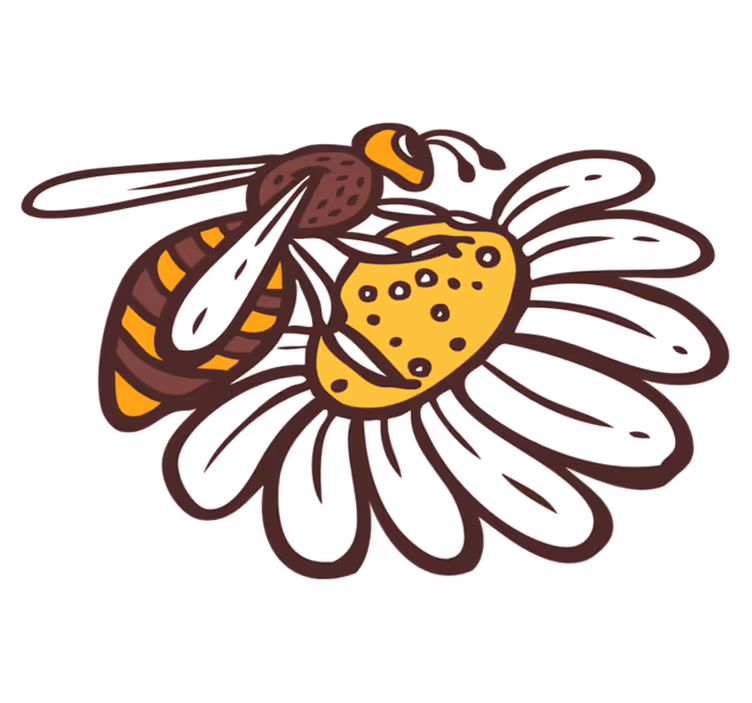 Vinyltæpper med dyr bee på blomst - TenStickers