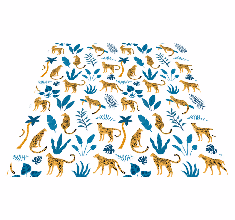 Vinyltæpper med dyr i botanisk og leoparddesign - TenStickers