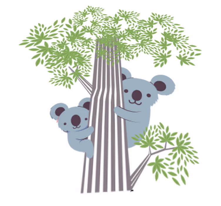 Vinyltæpper med dyr koalaer på et træ - TenStickers