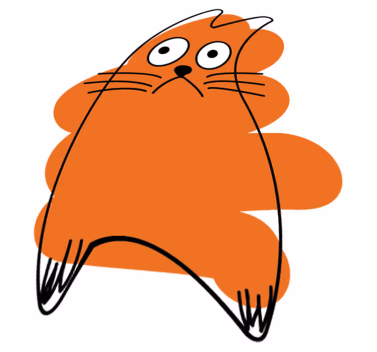 Vinyltæpper med dyr orange original silhuet - TenStickers