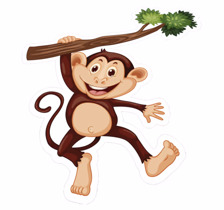 Vinyltæpper med dyr cheeky monkey svingende - TenStickers