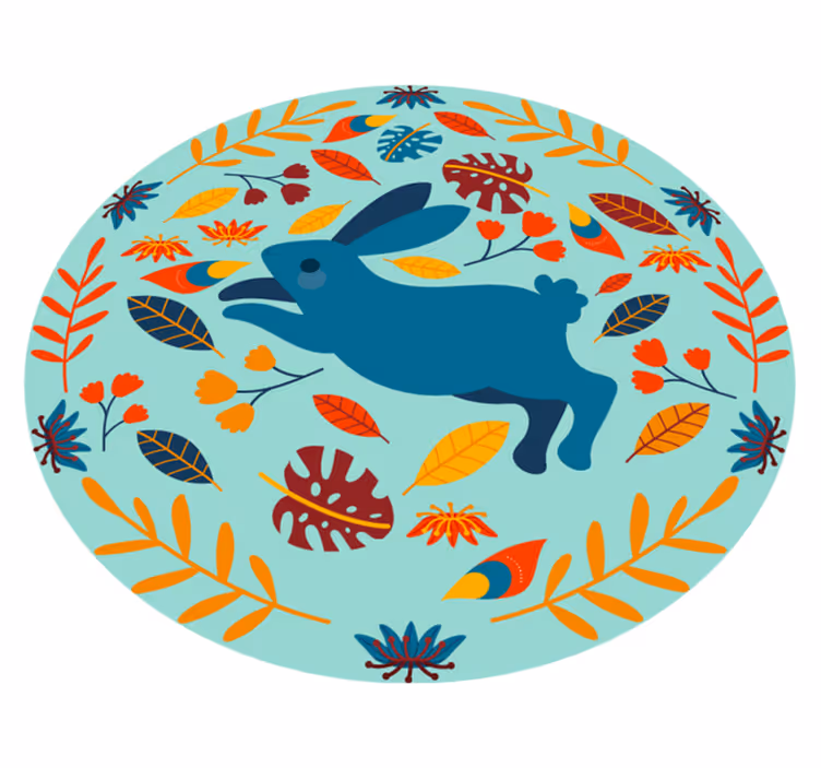 Vinyltæpper med dyr legesyg kanin illustration - TenStickers