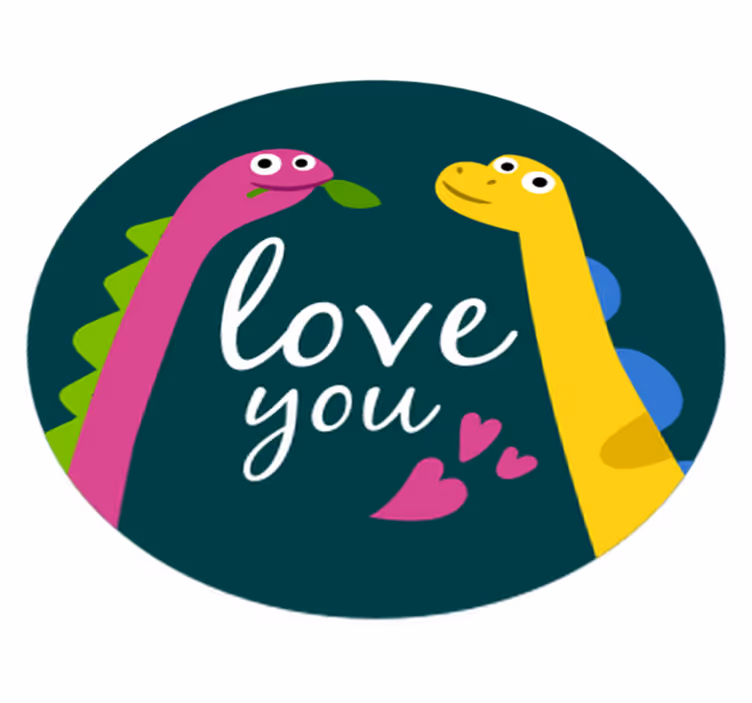 Vinyltæpper med dyr søde dinosaurer kærlighed - TenStickers