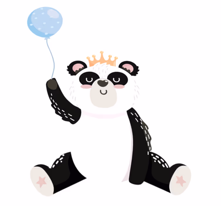 Vinyltæpper med dyr sød panda ballon - TenStickers