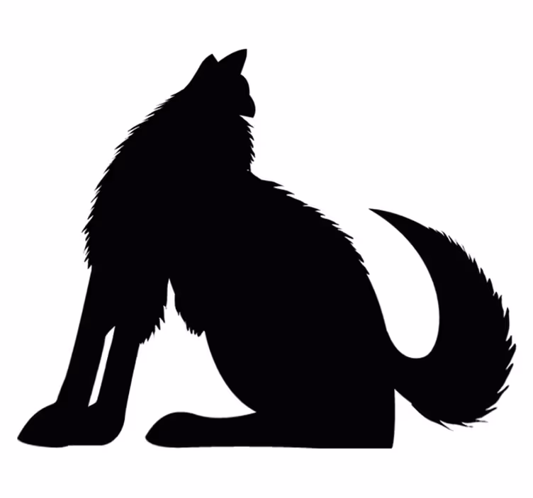 Vinyltæpper med dyr sitting canine silhuet - TenStickers