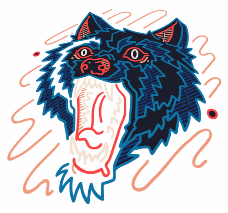 Vinyltæpper med dyr howling wolf grafik - TenStickers