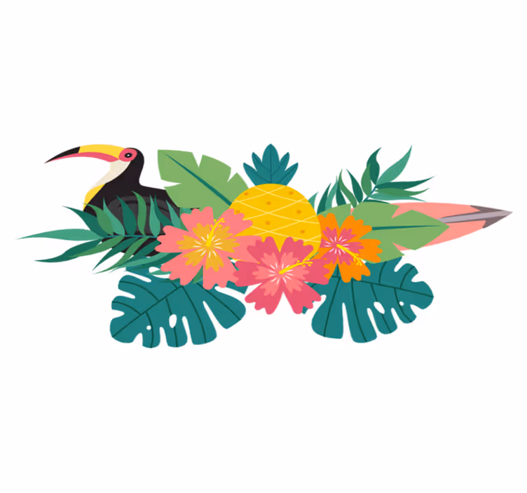 Vinyltæpper med dyr tropical bird design - TenStickers