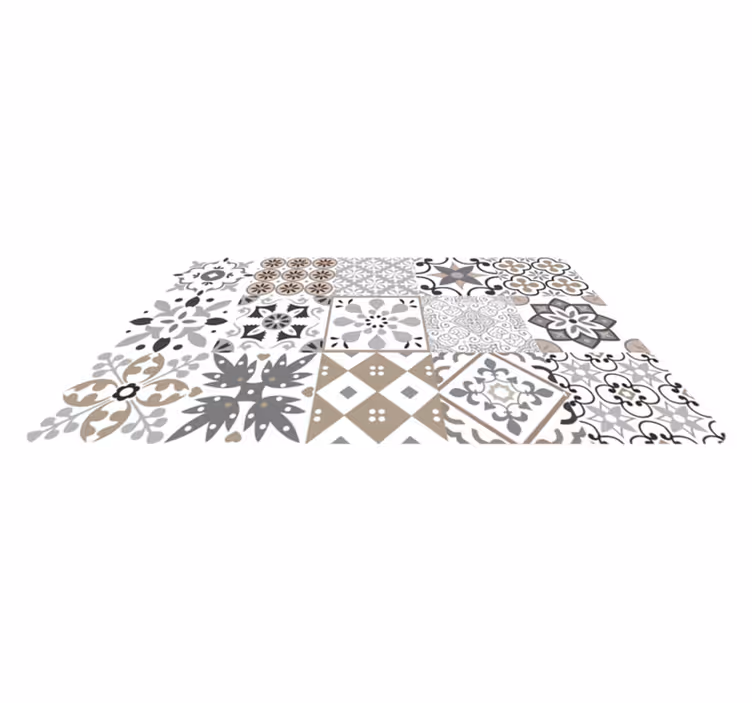 Køkken tæpper med geometrisk flise mosaik - TenStickers