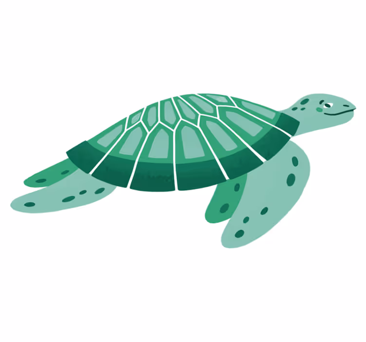 Vinyltæpper med dyr legesyge skildpadde kunst - TenStickers