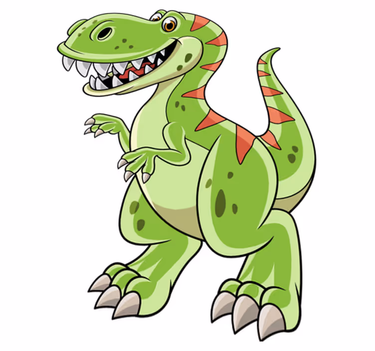 Vinyltæpper med dyr cartoon tyrannosaurus rex - TenStickers