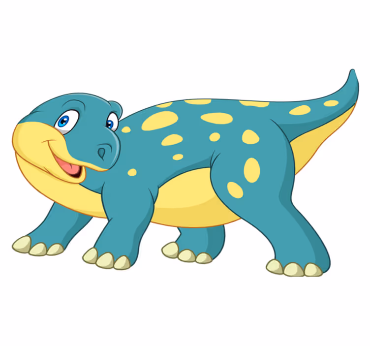 Vinyltæpper med dyr glade animerede dinosaurer - TenStickers