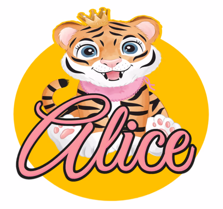 Vinyltæpper med dyr sød tigerillustration - TenStickers