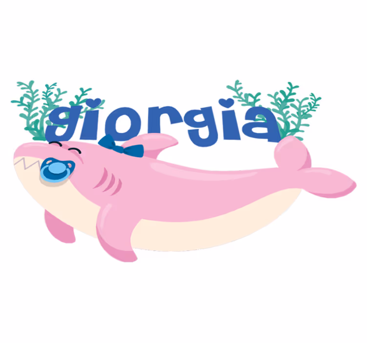 Vinyltæpper med dyr glad haj design - TenStickers