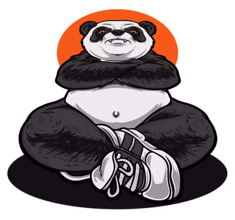 Vinyltæpper med dyr panda omfavner ro - TenStickers
