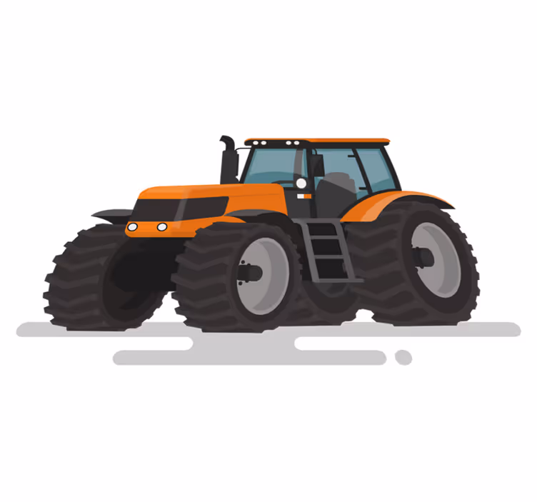 Vinyltæpper med dyr traktor med store dæk - TenStickers