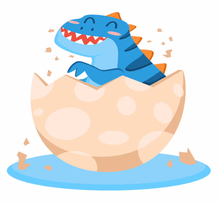 Vinyltæpper med dyr happy hatchling dinosaur - TenStickers