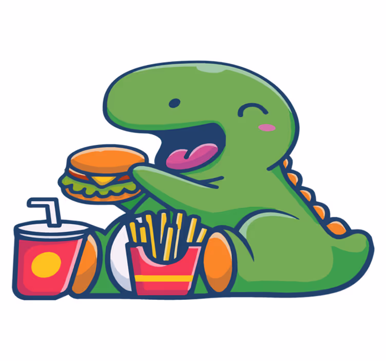 Vinyltæpper med dyr glade grønne dinosaurer - TenStickers