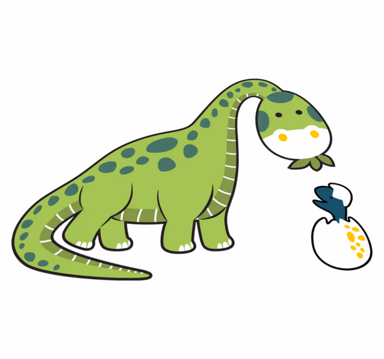 Vinyltæpper med dyr sød dinosaurunge - TenStickers