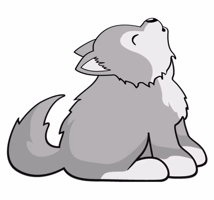 Vinyltæpper med dyr hylende hundeillustration - TenStickers