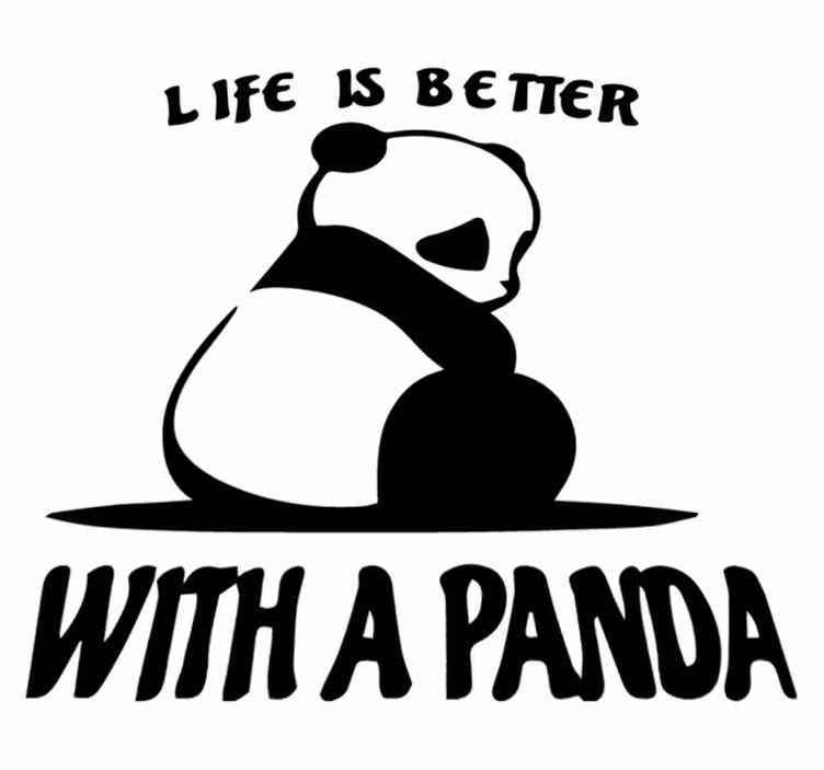 Vinyltæpper med dyr panda illustration citat - TenStickers