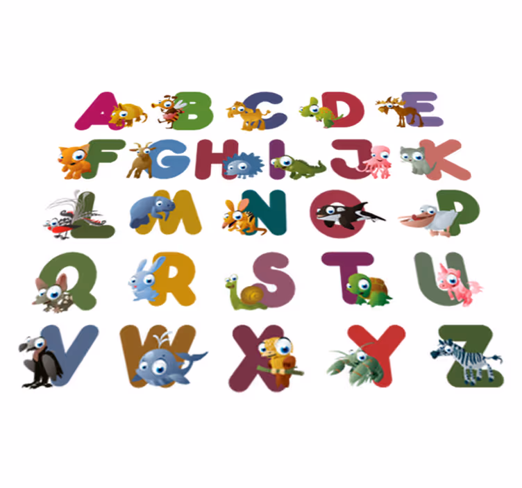 Vinyltæpper med dyr alfabetet - TenStickers