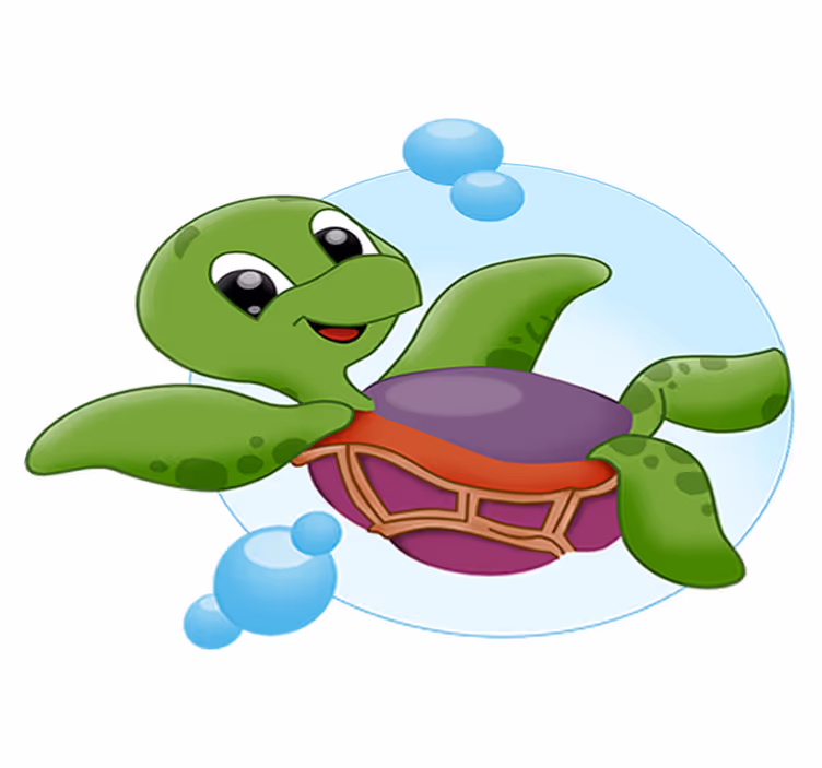 Vinyltæpper med dyr baby skildpadde leger - TenStickers