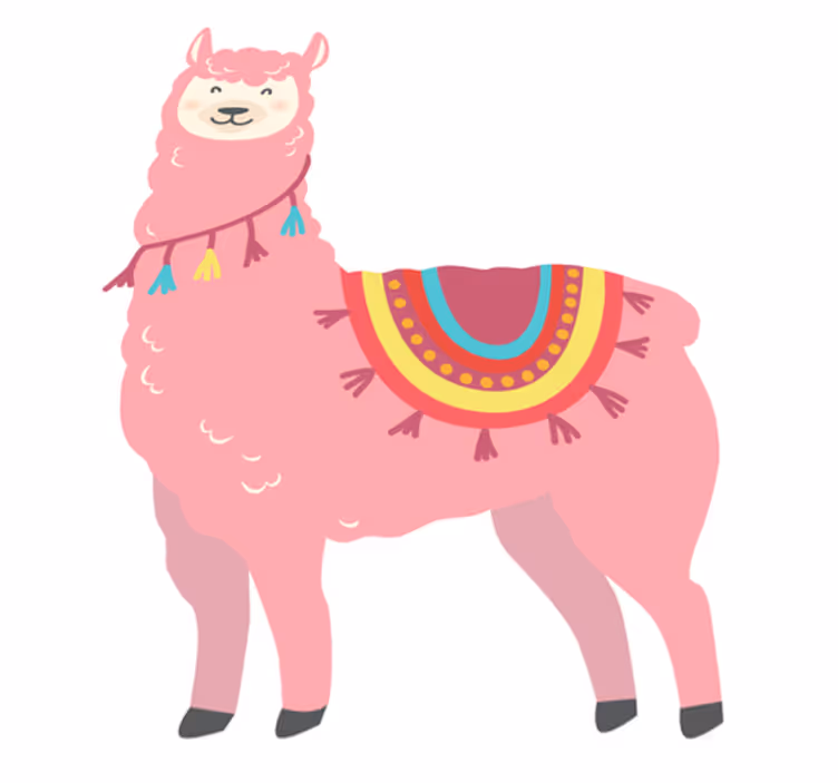 Vinyltæpper med dyr llama rosa - TenStickers