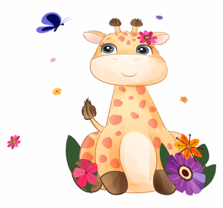 Vinyltæpper med dyr giraffepige fra vilde afrika - TenStickers