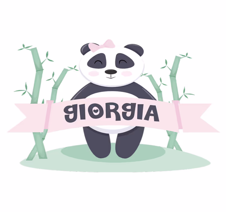 Vinyltæpper med dyr baby panda pige med navn - TenStickers
