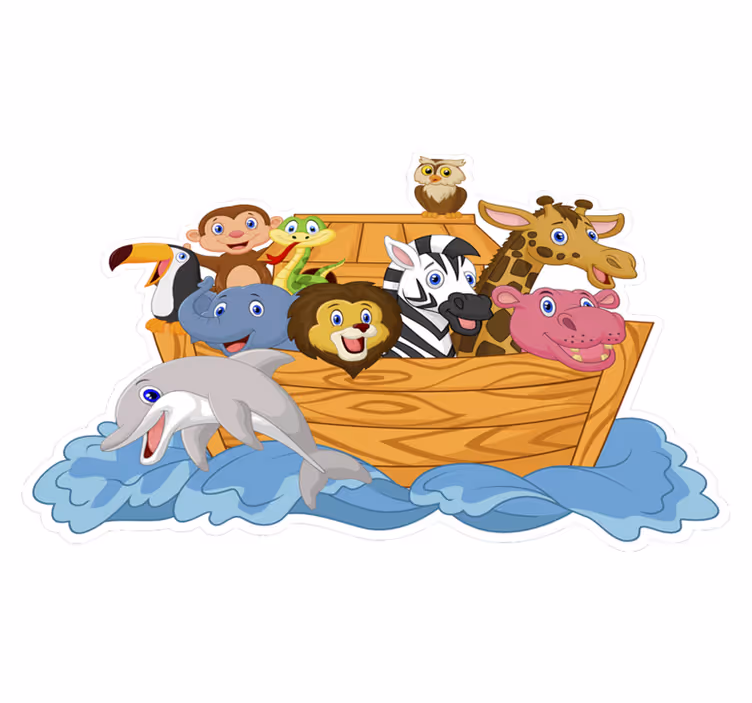 Vinyltæpper med dyr cpprivalia børnevenlig noahs ark - TenStickers