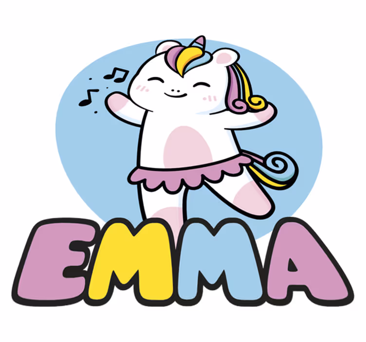 Vinyltæpper med dyr ballerina enhjørning - TenStickers
