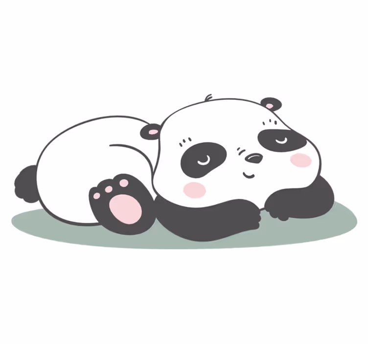 Vinyltæpper med dyr panda illustration - TenStickers