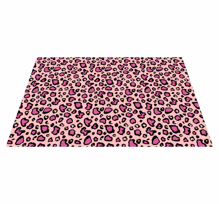 Vinyltæpper med dyr pink og sort klassisk leopardimitation - TenStickers