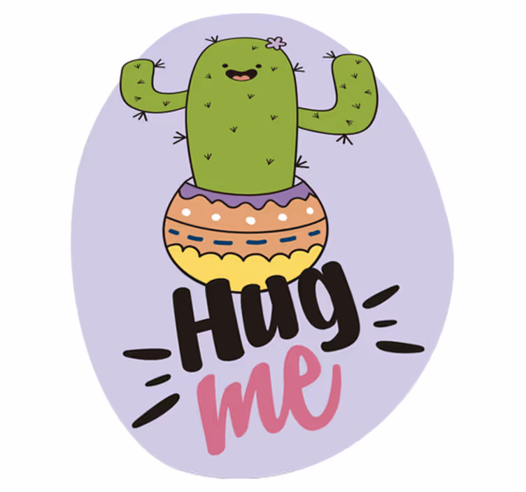 Vinyltæpper med dyr cactus der omfavner glæde - TenStickers