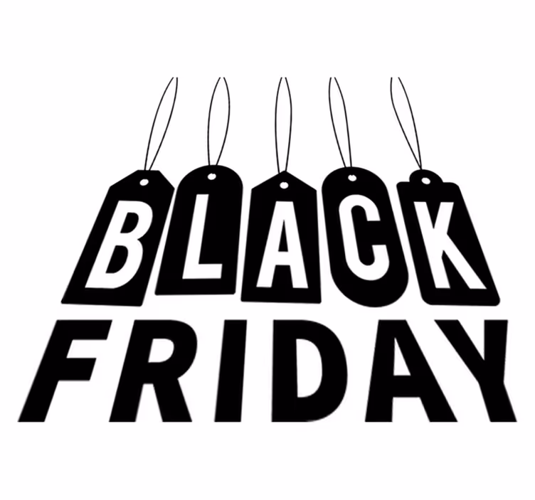 Black friday vinyl tæppe i sort og hvid - TenStickers