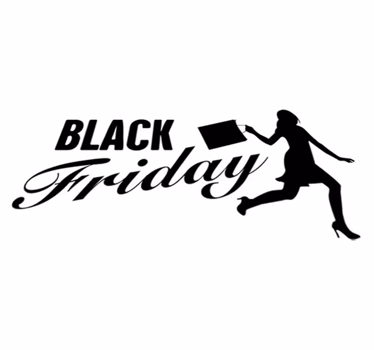 Black friday vinyl tæppe kvinde der shopper - TenStickers