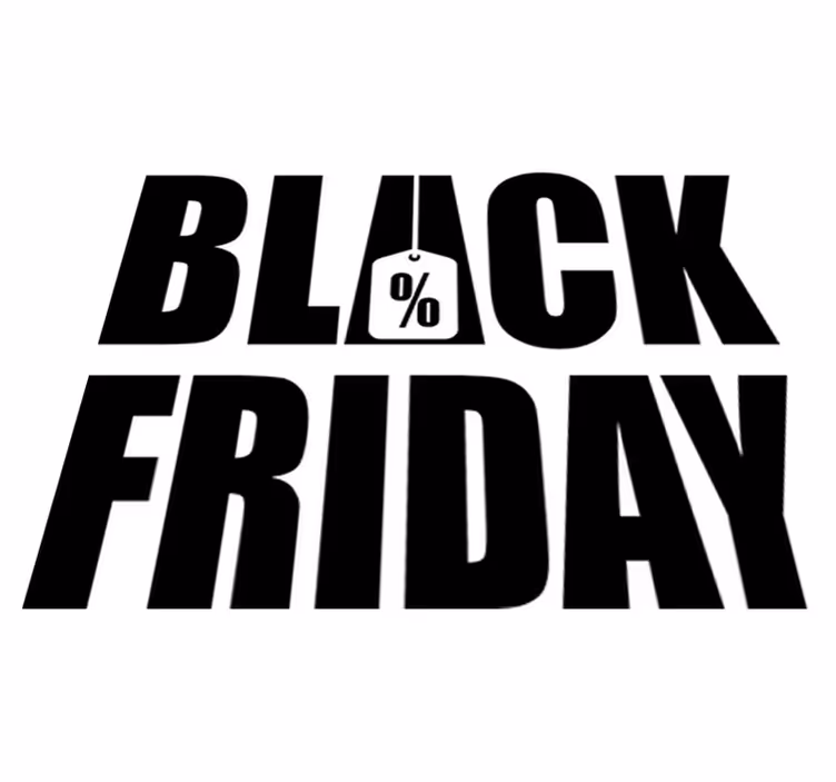Black friday vinyl tæppe med enkelt hvid baggrund - TenStickers