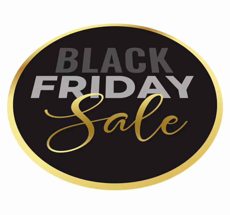 Black friday vinyl tæppe med gyldent baggrund - TenStickers