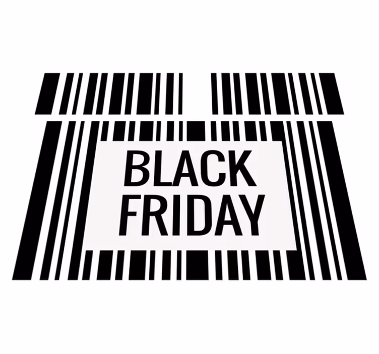 Black friday vinyl tæppe med kodebar - TenStickers