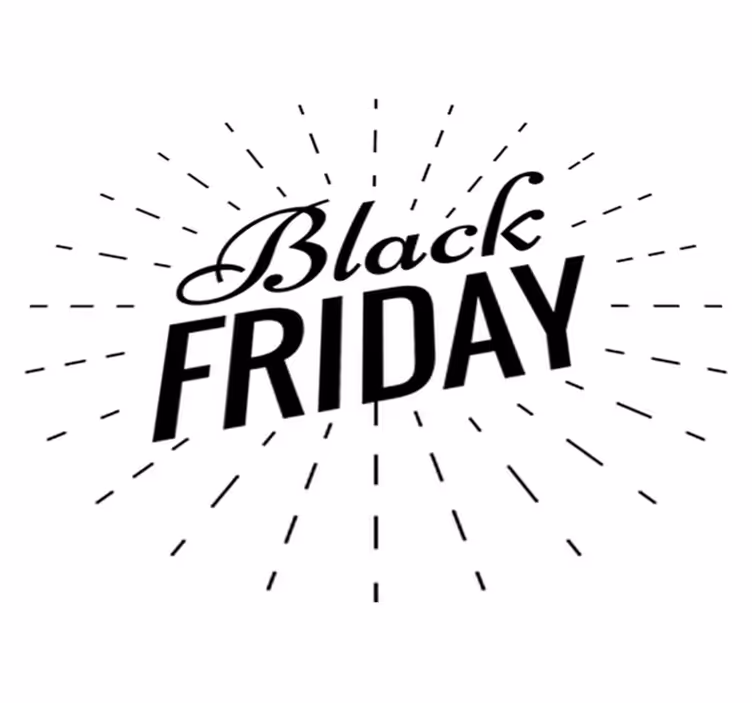 Black friday vinyl tæppe med glitrende kalligrafi - TenStickers