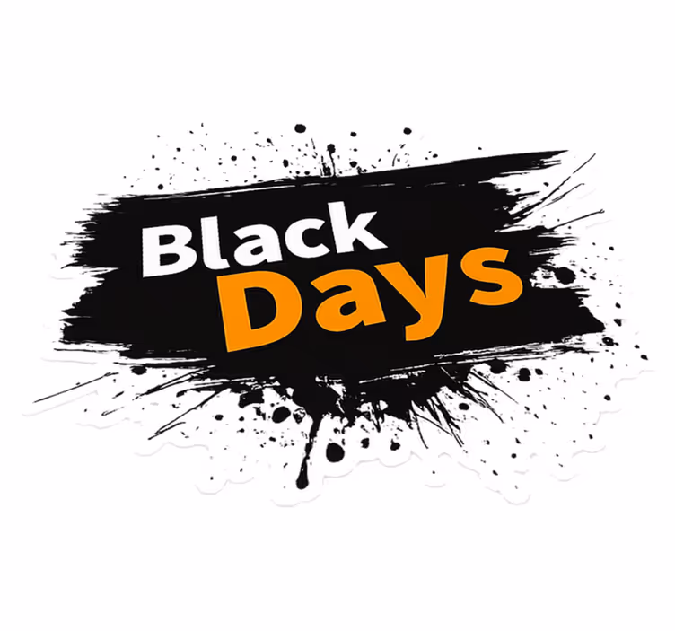 Black friday vinyl tæppe i sort og hvid "black days" - TenStickers