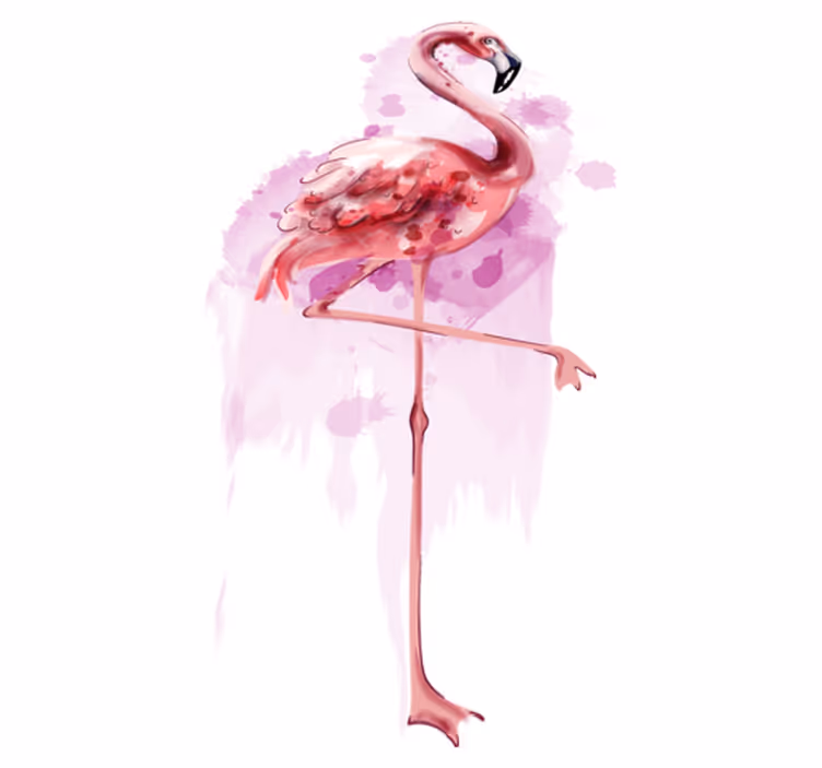 Vinyltæpper med dyr elegant flamingo silhuet - TenStickers