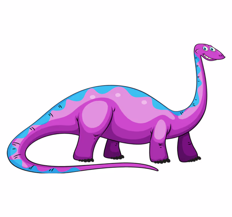 Vinyltæpper med dyr legesyg lilla dinosaur - TenStickers