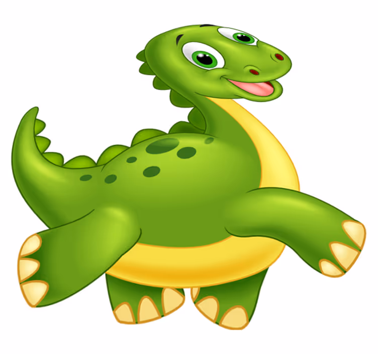 Vinyltæpper med dyr sød grøn dinosaur - TenStickers
