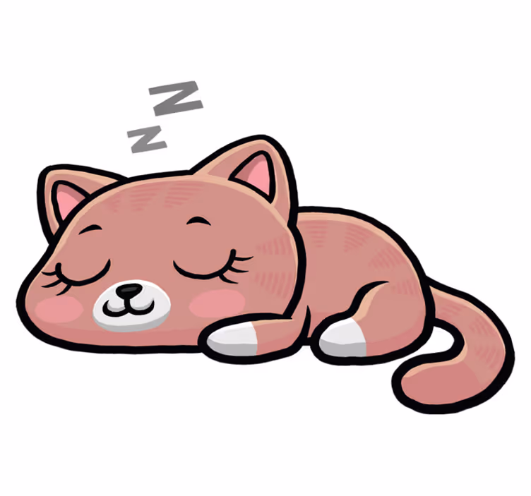 Vinyltæpper med dyr sovende kat illustration - TenStickers