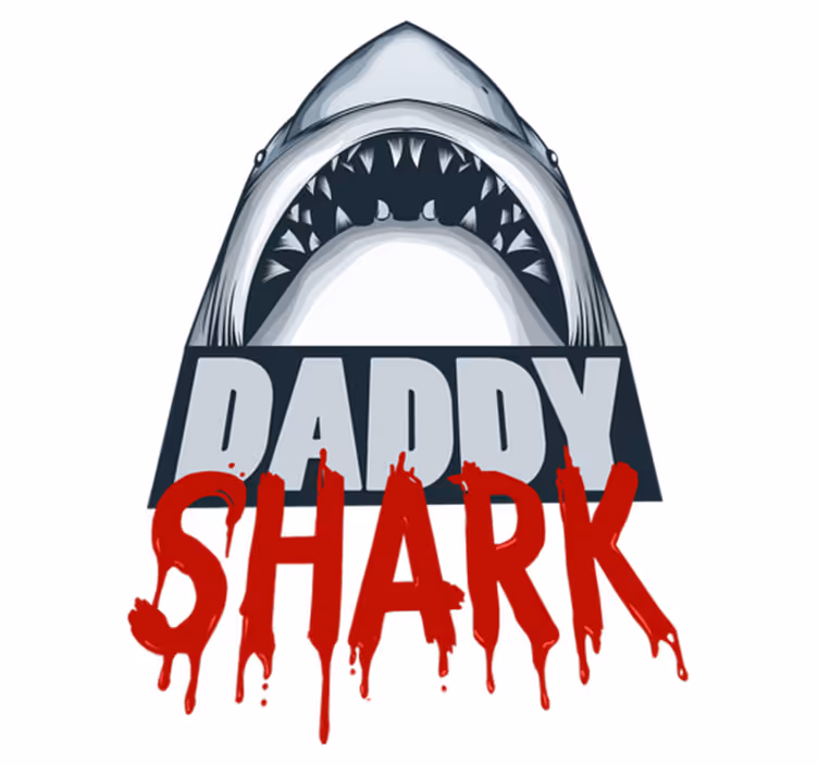 Vinyltæpper med dyr daddy shark - TenStickers