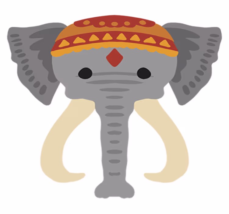 Vinyltæpper med dyr elefant hoved figur - TenStickers