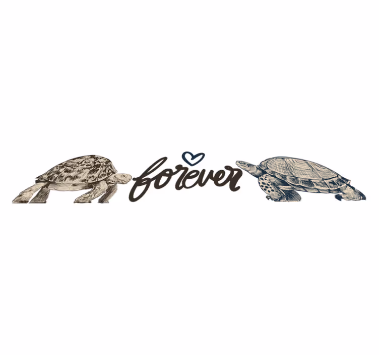 Vinyltæpper med dyr turtles forever kærlighed citater - TenStickers