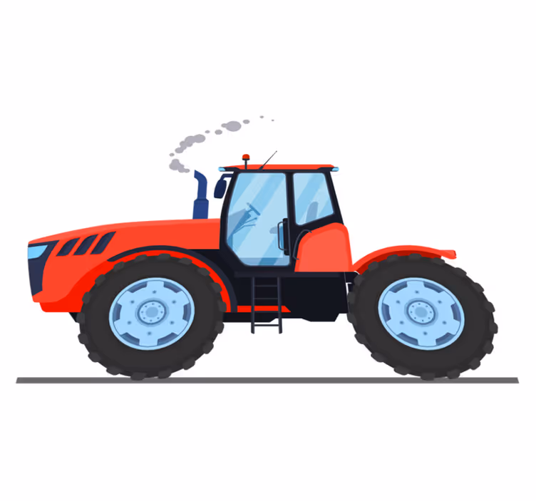 Vinyltæpper med dyr rød traktor - TenStickers